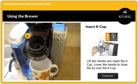 Articulate Rapid E-Learning Blog - elearning example how to use Keurig Brewer