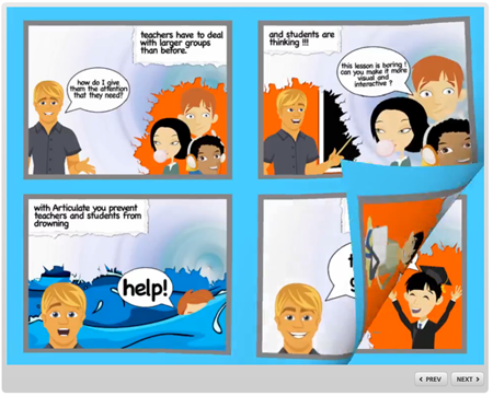 Articulate Rapid E-Learning Blog - elearning example of comic book design to build better courses