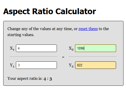 aspect ratio calculator