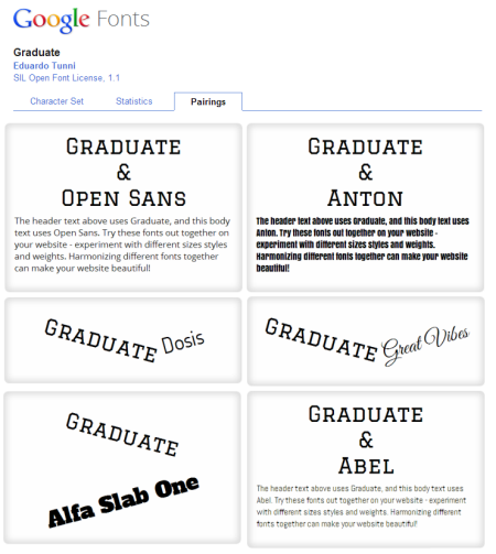 Articulate Rapid E-learning Blog - Google web fonts pairing tab to pair fonts for online training
