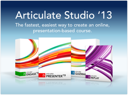 Articulate Rapid E-Learning Blog - Articulate Studio'13 with Presenter '13, Quizmaker '13, Engage '13 and Replay '13. Great for presentation-based elearning