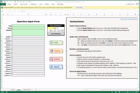 Articulate Rapid E-Learning Blog - Excel quiz form template