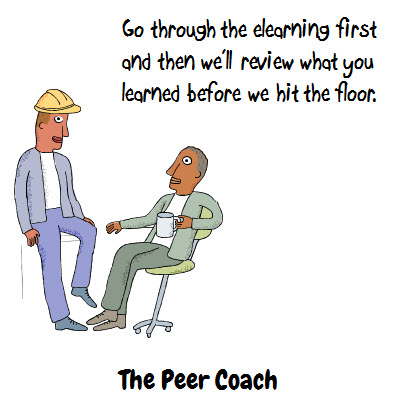 The Rapid E-Learning Blog - the peer coach reviews what the person learned in the elearning course
