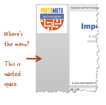 Articulate  Rapid E-Learning Blog - side menu and logo panel