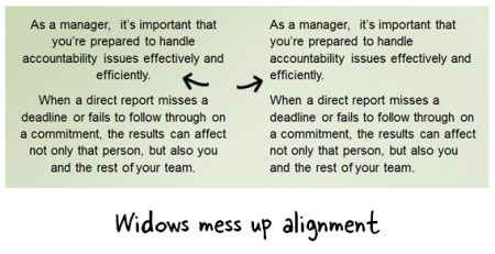 Articulate Rapid E-Learning Blog - avoide leaving widows in the your text