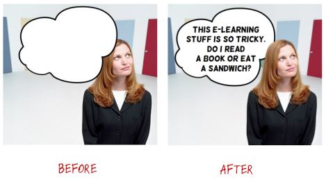 Articulate Rapid E-learning Blog - before and after versions of images customized in PowerPoint