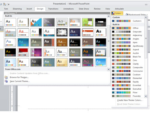 The Rapid E-Learning Blog - free PowerPoint templates that work with the design color schemes