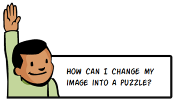 How can I chnage my picture into an animated puzzle using PowerPoint