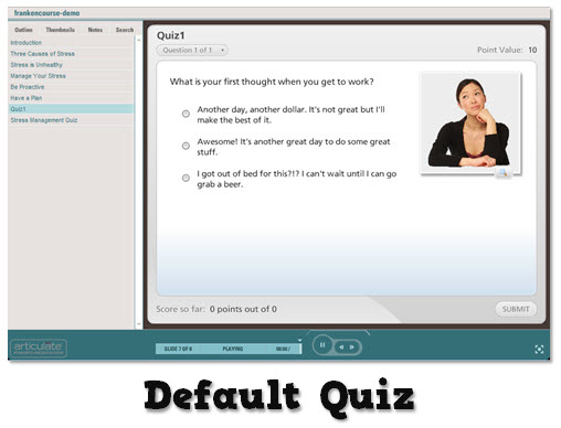 Articulate Rapid E-Learning Blog - using a default rapid elearning application