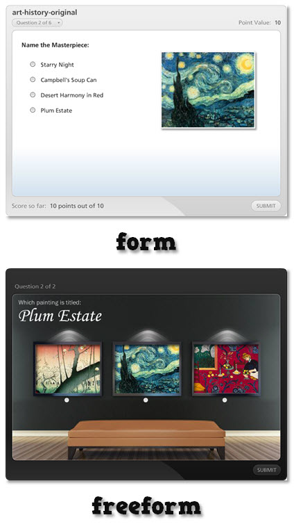 Articulate Rapid E-Learning Blog - comparing Articulate Quizmaker form and freeform
