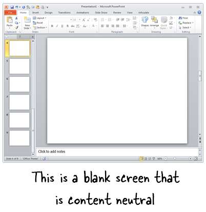 Articulate Rapid E-Learning Blog - a blank PowerPoint slide