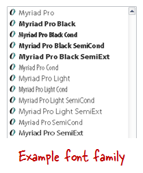 Articulate Rapid E-Learning Blog - examples of fonts in the same family