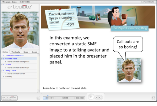 The Rapid E-Learning Blog - examples of animated avatars