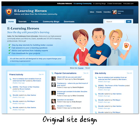 Articulate Rapid E-Learning Blog - website to inspire elearning template design