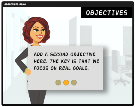 Articulate Rapid E-Learning  Blog - clickable learning objectives for online training and rapid elearning courses
