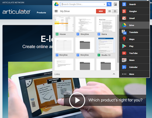 Articulate Rapid E-Learning Blog - use this app to access Google and elearning content 