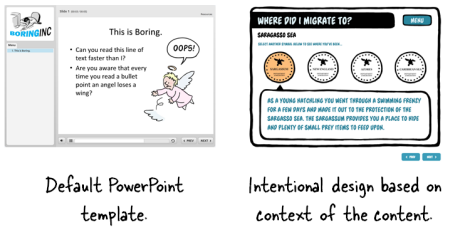 Articulate Rapid E-Learning Blog - avoid the default settings in PowerPoint