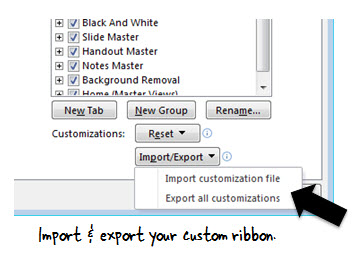Articulate Rapid E-Learning Blog - how to import and export your custom ribbon in PowerPoint