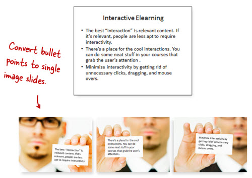 Articulate Rapid E-Learning Blog - a simple way to get rid of bullet points