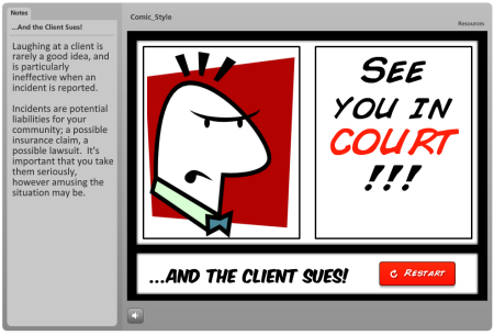 Articulate Rapid E-Learning Blog - comic book elearning examples click navigation sample