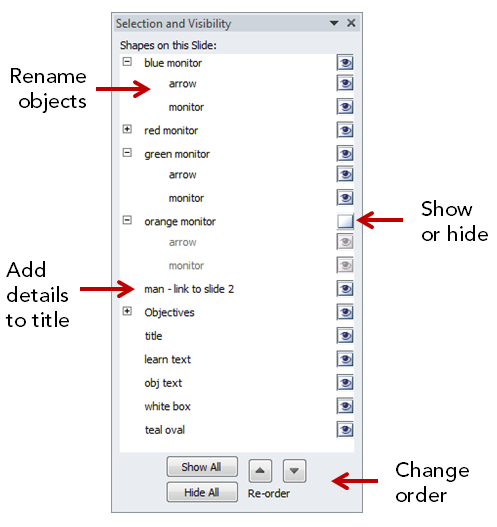 Articulate Rapid E-Learning Blog - PowerPoint selection pane details and how-to