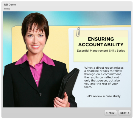 Articulate Rapid E-Learning Blog - example of an online training course that uses free graphics