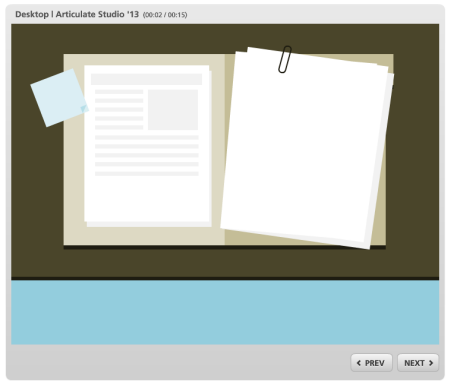 Articulate Rapid E-Learning Blog - example of a flat UI interactive elearning course